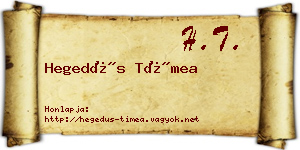 Hegedűs Tímea névjegykártya